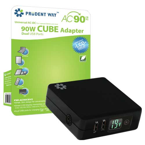 PWI-AC90CBV2 90 W Cube Universal Notebook Adapter- Black