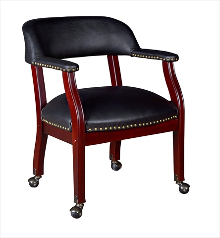 Picture of Regency 9004CBK Ivy League Captain Chair & Casters - Black Vinyl