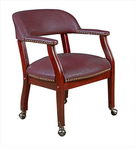 Picture of Regency 9004CBY Ivy League Captain Chair & Casters - Burgundy Vinyl