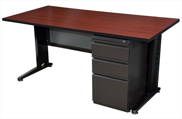 Picture of Regency MSP6024MH 60 In. Single Ped Desk - Mahogany