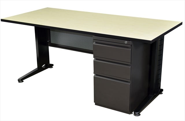 Picture of Regency MSP6630PL 66 In. Single Ped Desk - Maple