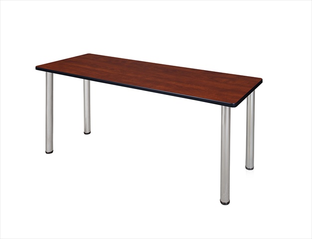 66 X 24 In. Kee Training Table - Cherry & Chrome Post Legs
