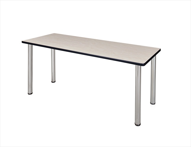 66 X 24 In. Kee Training Table - Maple & Chrome Post Legs