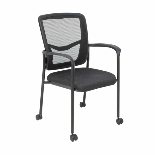 Picture of Regency 5175CBK Kiera Stacking Mesh Back Side Chair & Casters - Black