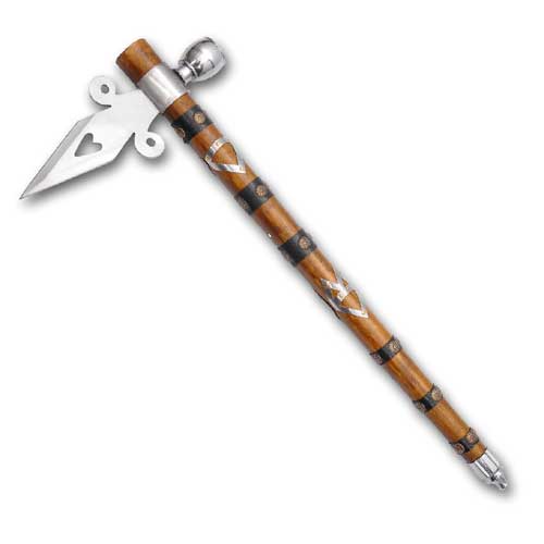 Pipe Hawk - Peace Pipe Replica - Spiked War Axe - 18.75 in. - Authentic Design