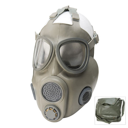 Czech Gas Mask with Filter - Olive Green - Adjustable - Includes Carrying Bag