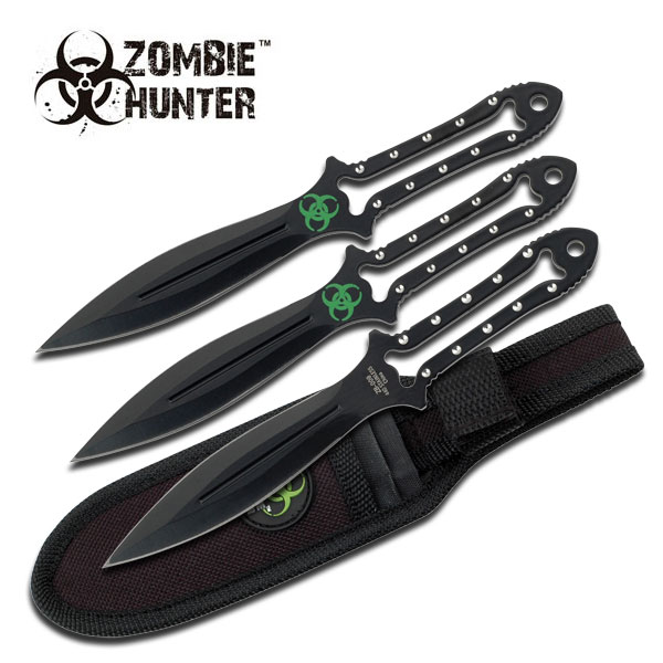 3 Pieces Zombie Killer 7 in. Overall Throwing Knives Set