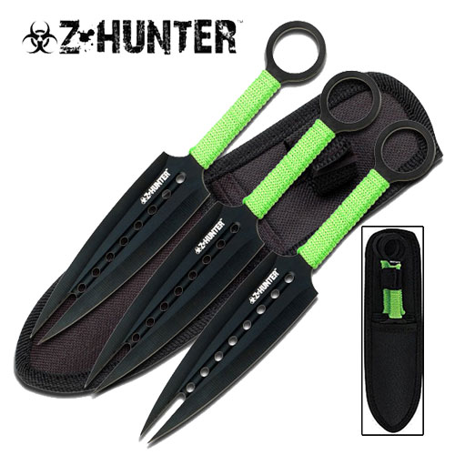 Throwing Knife - Dual Point Kunai Knives With Sheath - 3 Piece Set