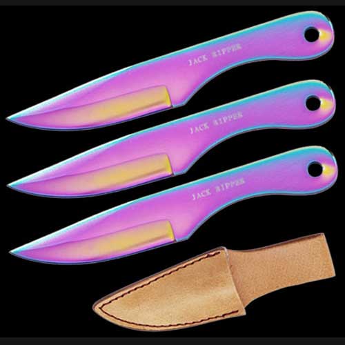 Rainbow Throwing Knives 3 Piece Set