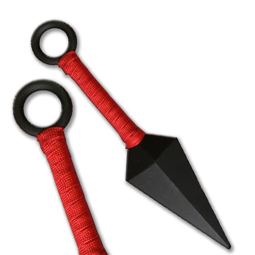 10 In. Wooden Kunai Knife, Red Cord