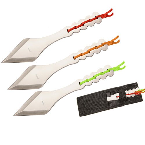 7 In. Throwing Knives Set - Silver- 3 Piece