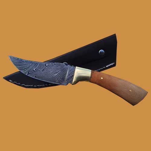 Authentic Wood Handle Damascus Steel Knife