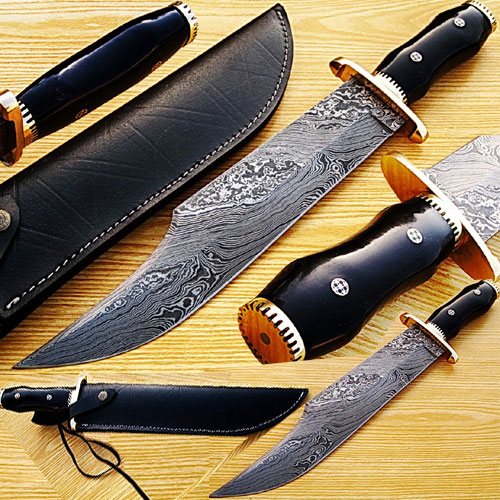 Custom Handmade Damascus Steel Jim Bowie Knife