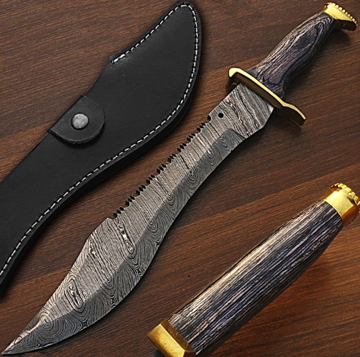 Ranger Bowie Knife - Custom Made Damascus