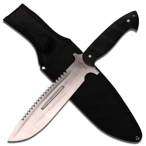 Black Wood Handle Fixed Blade Hunter