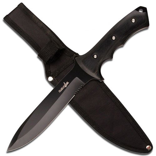Black Pakkawood Handle Fixed Blade Hunter