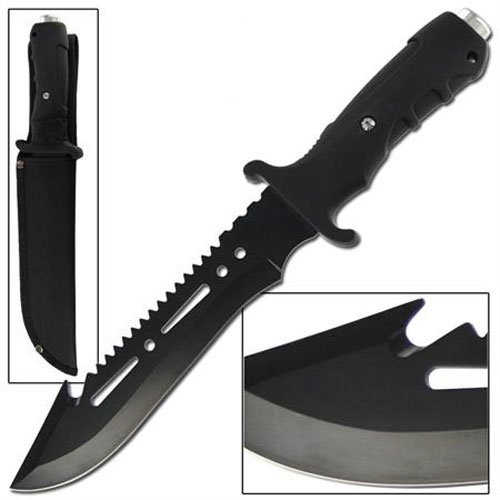 Ultimate Extractor Bowie Survival Knife Black