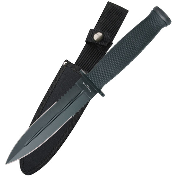Double Edge Dagger With Black Rubber Handle