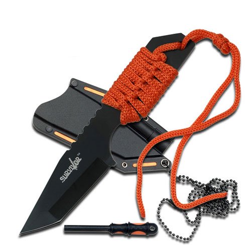 Survivor Fixed Blade Neck Knife With Fire Starter