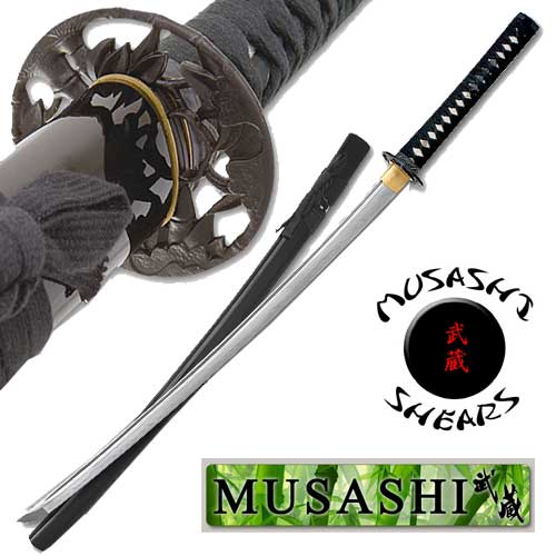 Musashi 1060 Carbon Steel Bamboo Warrior Sword, Black