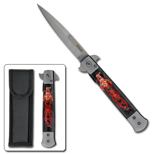 Picture of EdgeWork 4 in. Fast Action Assisted Stiletto Knife - Silver