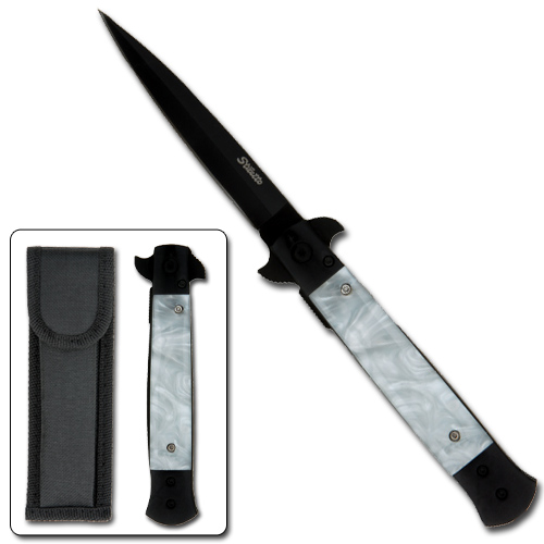 4 in. Fast Action Assisted Stiletto Knife - Silver