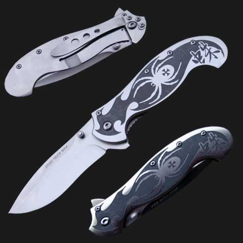 Picture of EdgeWork Edge Tech USA Quick Open Spider Knife&#44; Silver