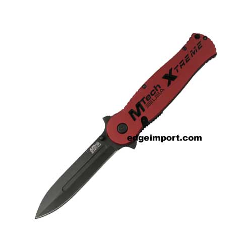 Xtreme MTech USA Black Blade Folding Knife- 5.5 In. Red