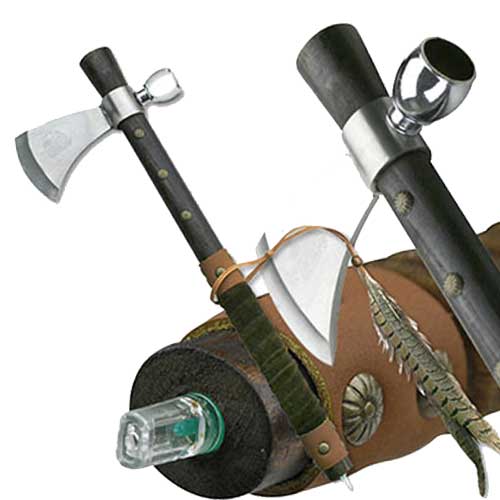 Pipe Hawk - Peace Pipe Replica - Tomahawk With Feather