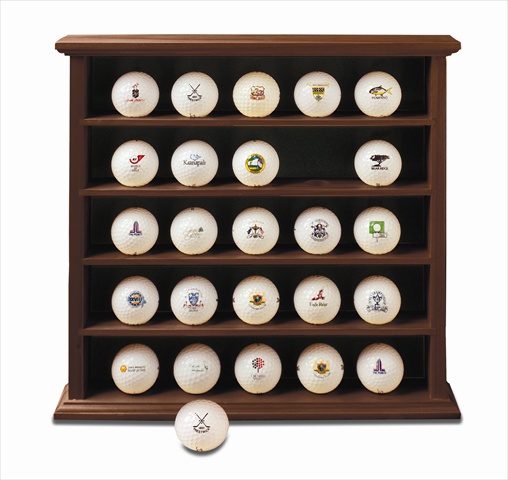 Picture of JEF World Of Golf UC625 25 Balls Mahogany Golf Ball Display Cabinet