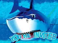 Picture of Creative Converting 895887 Shark Splash - Invitation&#44; Gatefold - Case of 48