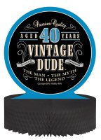Picture of Creative Converting 264067 Vintage Dude - Centerpiece&#44; Honeycomb&#44; 40th - Case of 6
