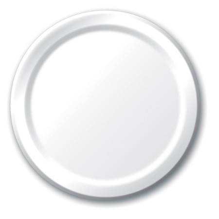 7 In. White Lunch Plates