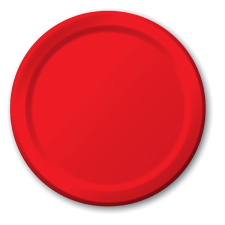 7 In. Classic Red Lunch Plates