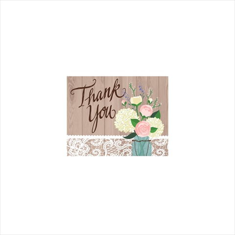 Picture of Creative Converting 891706 Rustic Wedding - Thank You - Case of 48