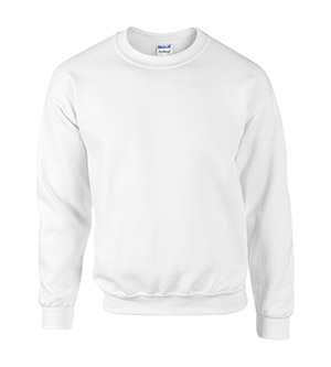 G12000 Dry Blend Adult Crew Neck Sweatshirt- White- Medium