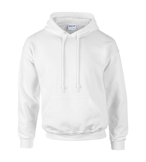G12500 Dry Blend Adult Hooded Sweatshirt - White, Medium