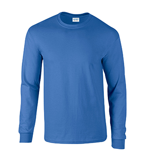 G2400 Ultra Cotton Adult Long Sleeve Tee- Royal - Medium
