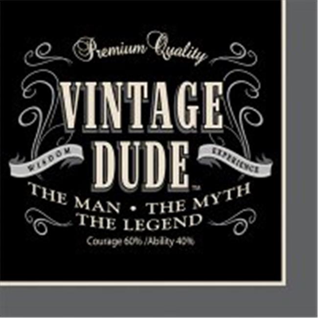 Creative Converting 655567 Vintage Dude - Beverage Napkins - Case of 192