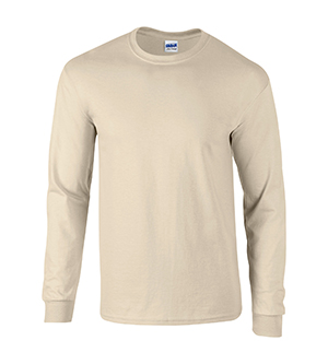 G2400 Ultra Cotton Adult Long Sleeve Tee- Sand - Medium
