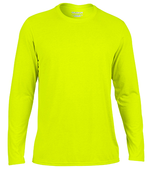 G42400 Performance Adult Long Sleeve Tee - Safety Green, Extra Large