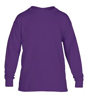 G5400B Heavy Cotton Youth Long Sleeve Tee - Purple- Medium