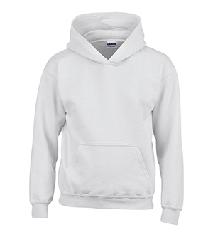 G18500B Heavy Blend Youth Hooded Sweatshirt - White- Large
