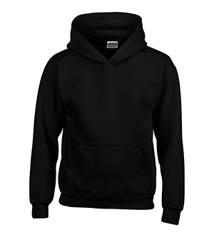 G18500B Heavy Blend Youth Hooded Sweatshirt - Black- Small