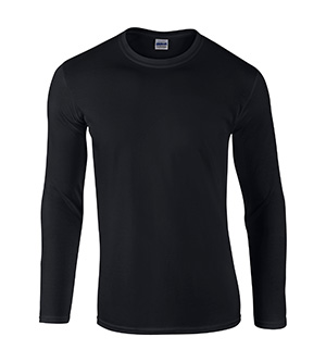 G64400 Softstyle Adult Long Sleeve Tee - 3X, Black