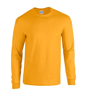 G5400 Heavy Cotton Adult Long Sleeve Tee - Medium- Gold