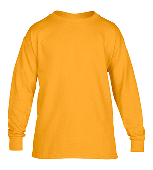 G5400B Heavy Cotton Youth Long Sleeve Tee- Gold- Large