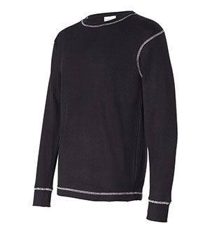 J8238 Mens Vintage Long Sleeve Thermal Tee, Black, 2x