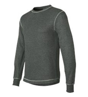 J8238 Mens Vintage Long Sleeve Thermal Tee, Charcoal Heather, 2x