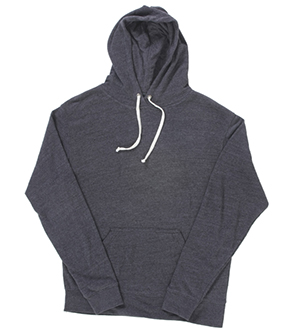 J America J8871 Adult Tri-Blend Fleece Pullover Hoodie - Black Triblend- Medium
